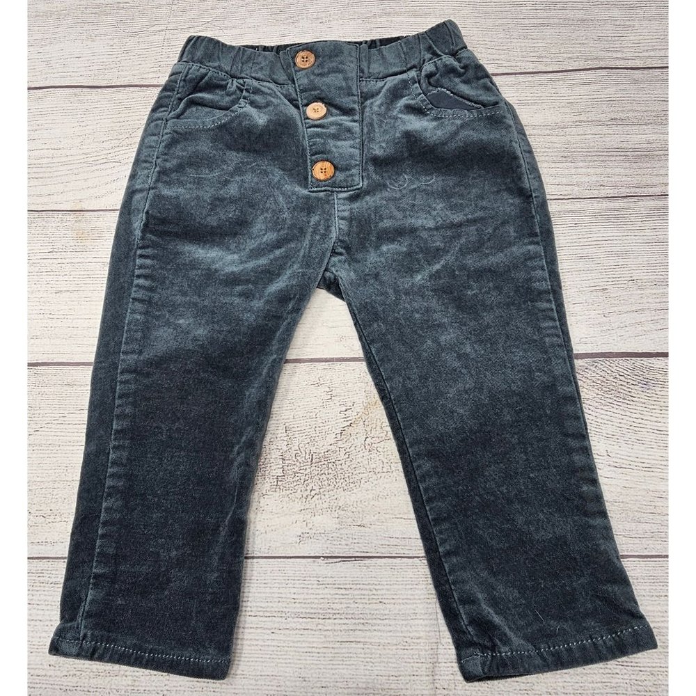 Zara Baby Velvet Pants with wood buttons Size 12-18 months